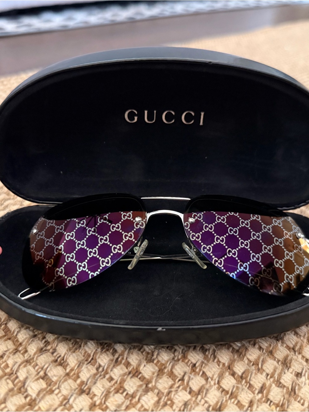 Vintage Gucci GG mirrored monogram sunglasses